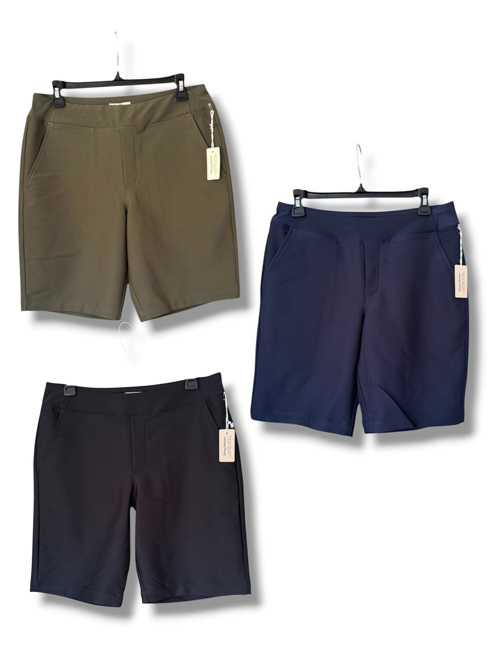 Tommy Bahama Women's Stretch Pull-On Bermuda Shorts - Olive, Navy, Black